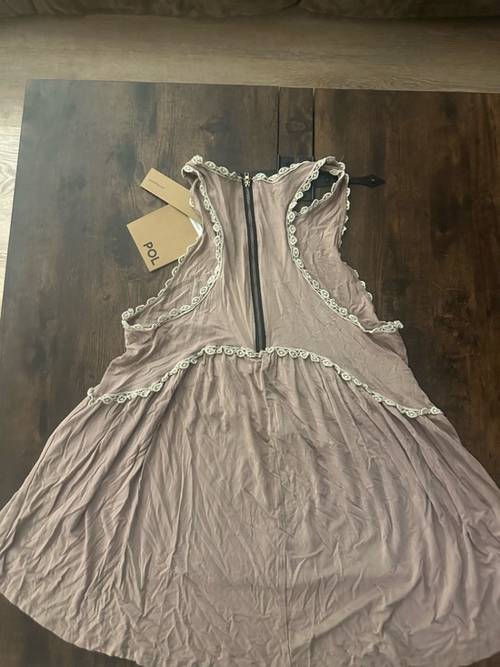 POL Dusty Lavender Lace-Trim Sleeveless Tank Dress - Picture 2 of 2